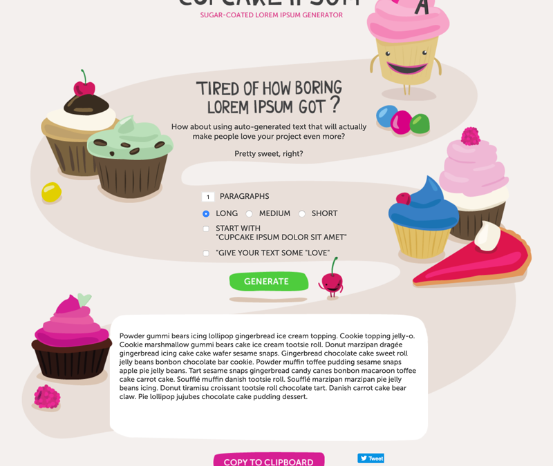 Cupcake Ipsum text!