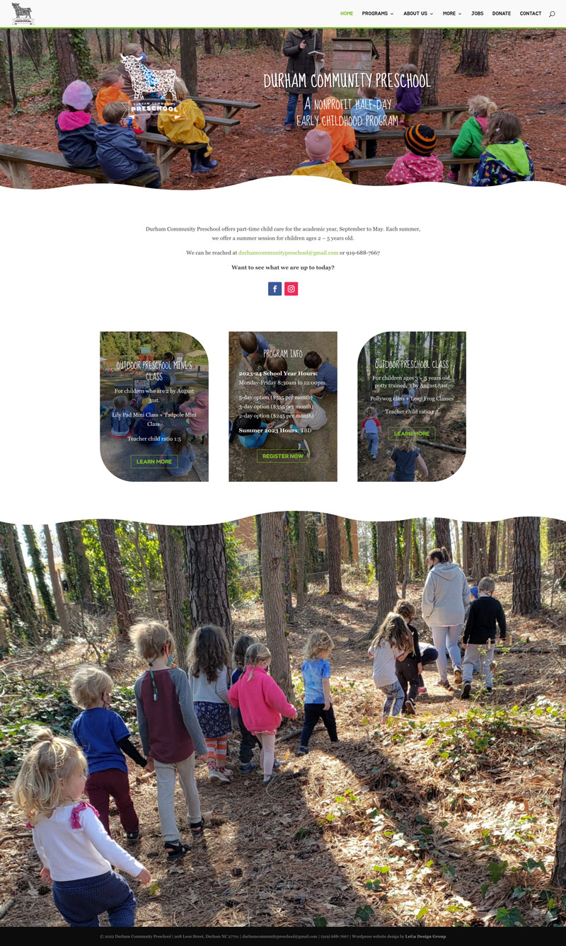 nonprofit preschool website