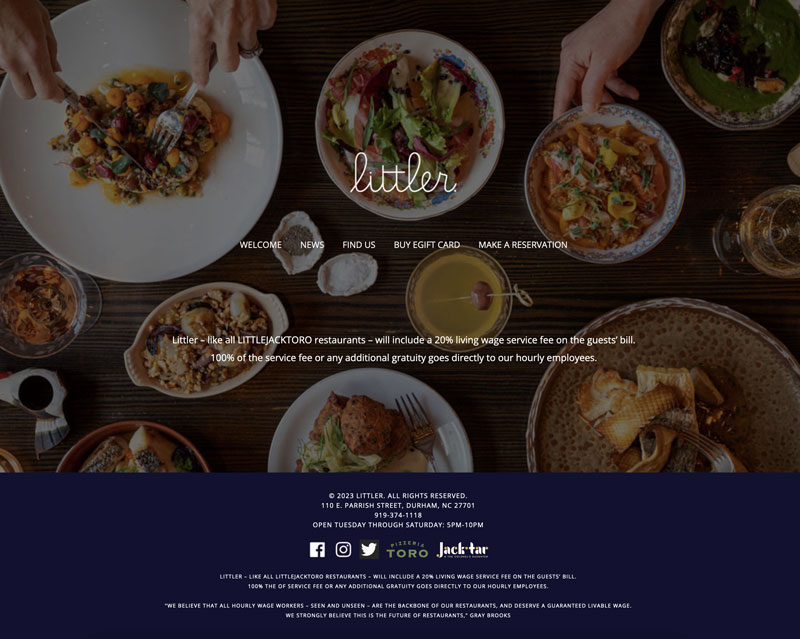 restaurant website featured