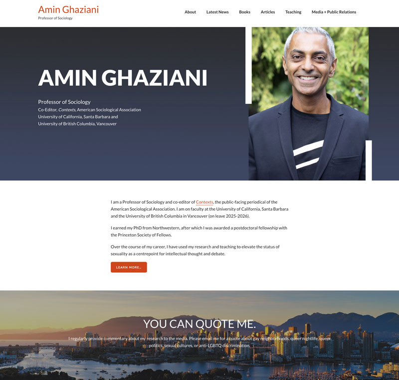 college professor website