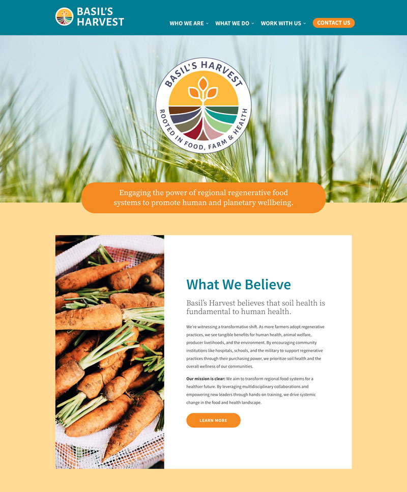 Basils-Harvest small business realtor website featured